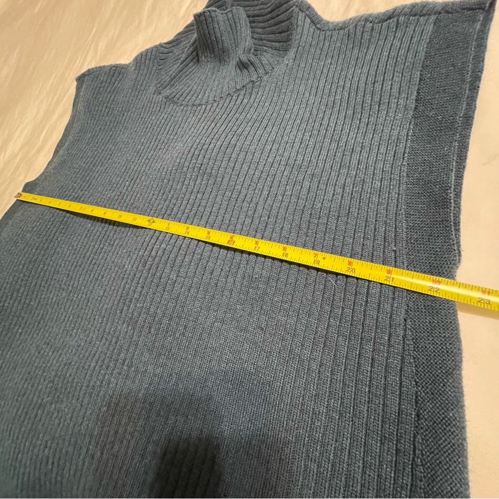 EILEEN FISHER Ribbed Turtleneck‎ Wool Tank In Alpine L - Picture 11 of 16
